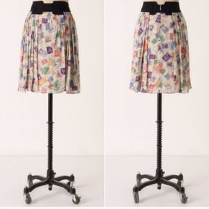 Anthropologie Edme & Esyllte Postage Stamp Skirt